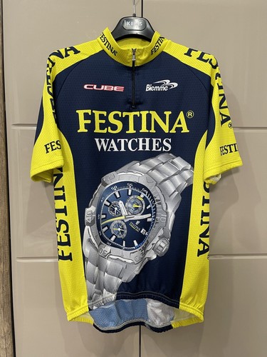 Festina Watches Biemme Vintage Cube Cycling Bike Jersey Top Shirt Maglia XL