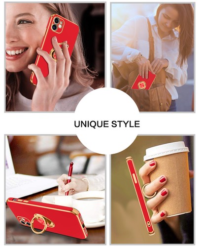 For iPhone 11 6.1" Case Shockproof Protective Rugged Cover & Golden Ring Holder - Bild 120 von 136