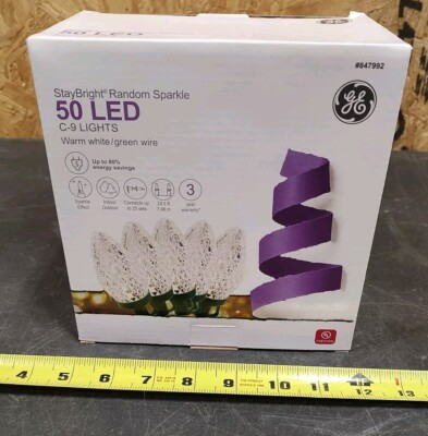 GE 847992 50cnt 24.5-ft Diamond LED Sparkle Warm White Christmas Wedding Lights