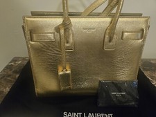 Authentic Saint Laurent Gold Sac De Jour Nano