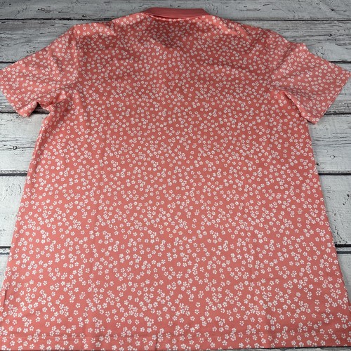 New Southern Men’s Polo AOP Floral Printed Size Large Conch Shell Pink Golf $88 - Picture 8 of 8