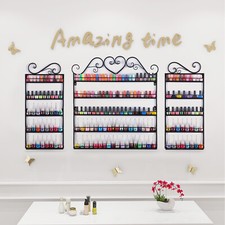 5 Metal Tier Nail Polish Rack Wall Mounted Display Organizer Holder Stand Assemb