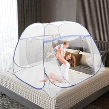 Pop-Up Mosquito Net Tent Foldable Mosquito Net Zipper Single Door Netting Tent