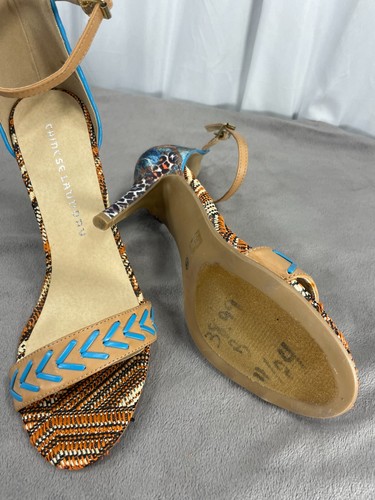 Chinese Laundry Stiletto Strappy Heels Womens Size 9 Multicolor Tribal Print - Picture 10 of 13