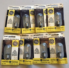 Lot of 8  Vintage NEW General Electric GE Sewing Machine 15 Watt Bulb 44112