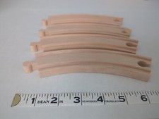Lot of 4 Curved Wooden Train Tracks Railway Unbranded Wood Reversible