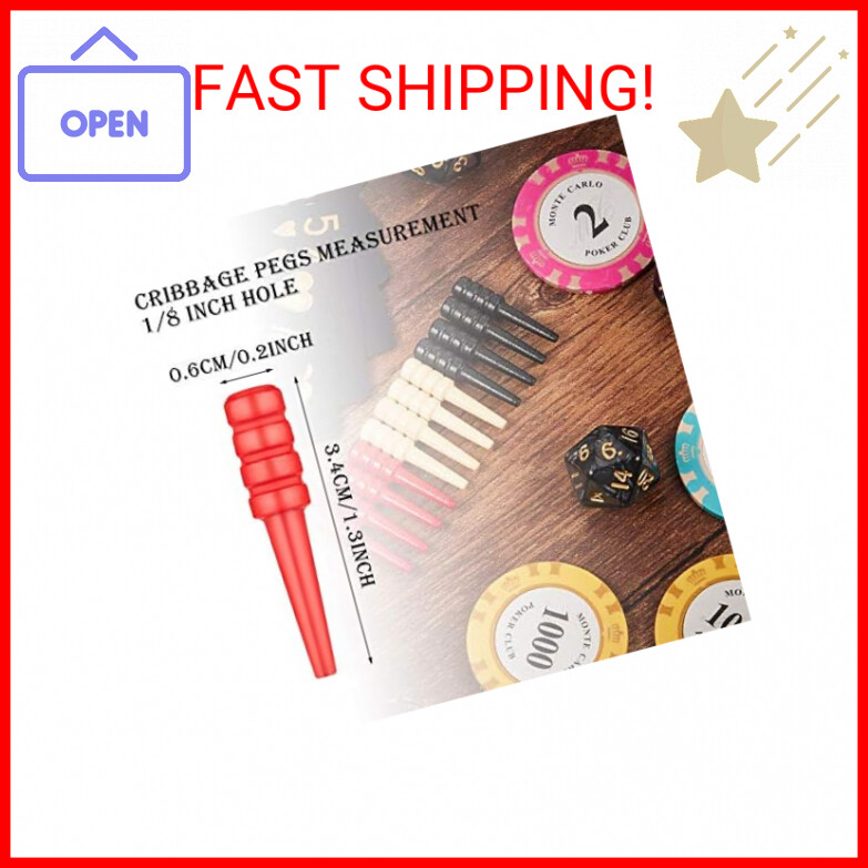 48 Pieces Wooden Cribbage Pegs Wood Cribbage Board Pegs Fit 1/ 8 Holes