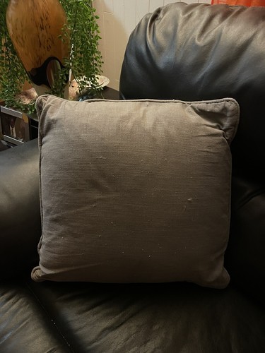 Pillow Cushion Beige Floral Beaded Textured Decorative Brown Thick Indoor Throw - Picture 6 of 12