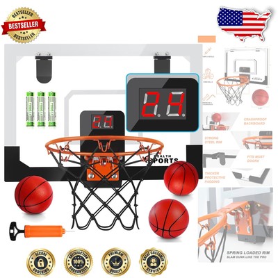 Durable Indoor Basketball Hoop with Scoreboard - Perfect for Kids & Adults