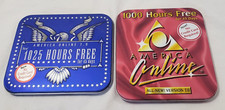 2 Vintage EMPTY America Online AOL Metal Tins Containers -NO DISCS storage boxex