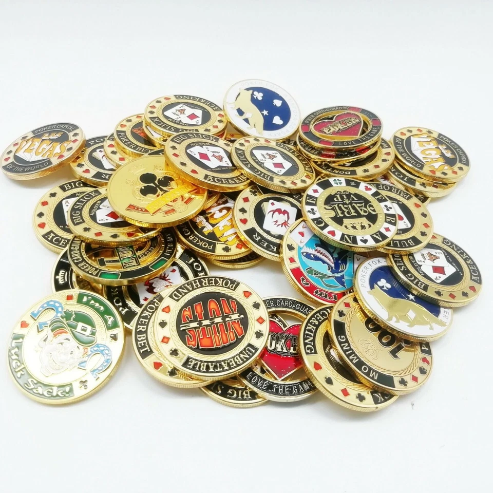 Poker Card Guard PVC Bag Protector Metal Casino Coin Random 10pcs Set Big Sale - Image 2 of 2