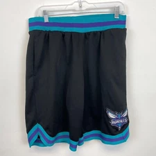NBA Unk Charlotte Hornets Embroidered Basketball Shorts Black Size L