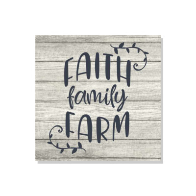 Faith Family Farm Rustic Farmhouse Style White Wood Sign Wall B3-12120001001