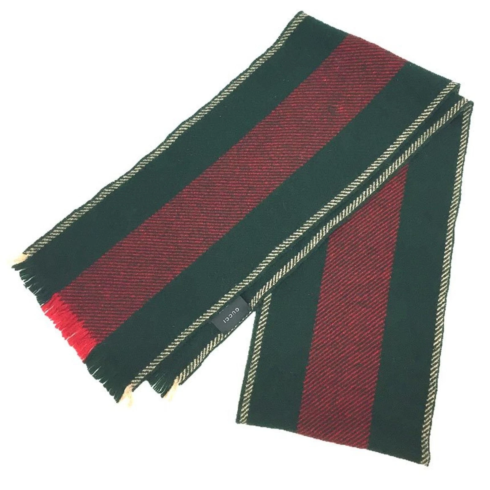 Foulard Gucci en laine vert sherry authentique