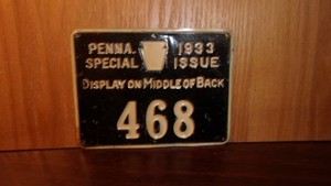 1933 PA Metal Hunting License, Penn Special Issue No 468