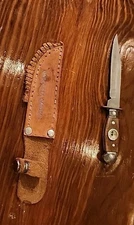 Vintage 5" Souvenir Oregon Undersea Gardens Knife in Leather Sheath Japan