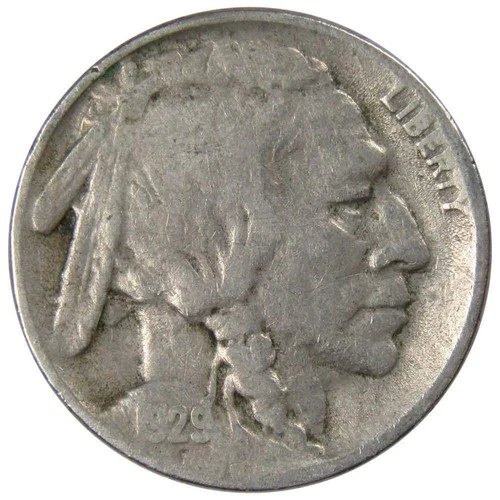 1929 S Indian Head Buffalo Nickel 5 Cent Piece VG Very Good 5c US Coin
