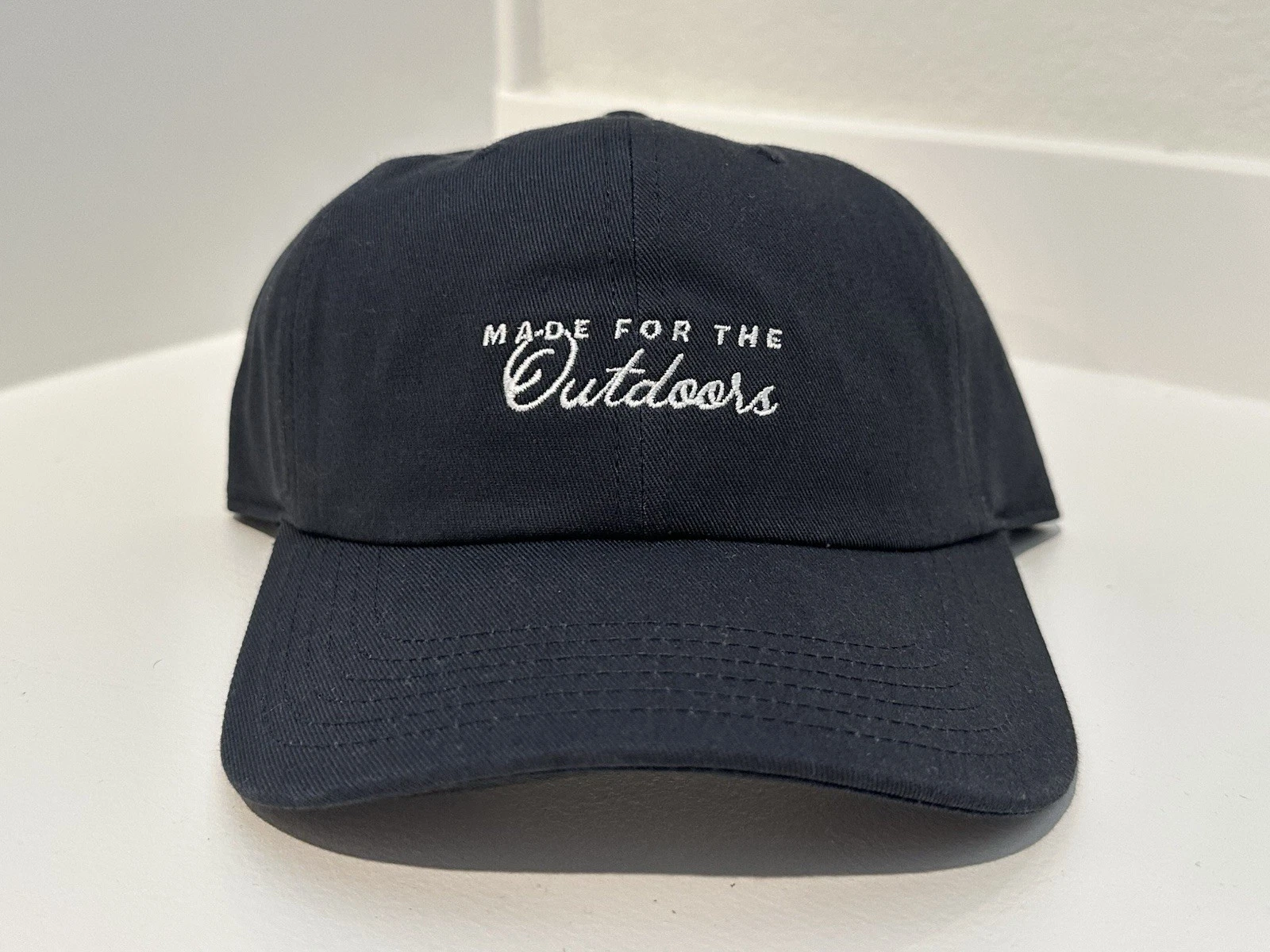 Poncho Dark Navy Baseball Cap Made For The Outdoors Adjustable Strap