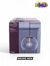 Home Decorators Collection 1-Light Antique Brass and Glass Mini-Pendant New