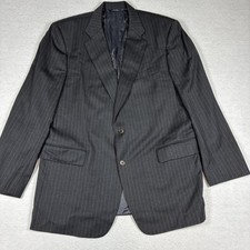 Vintage Brooks Brothers 46L USA MADE Gray Pinstripe Super 110s Wool Suit Jacket
