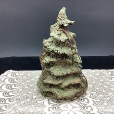 Vintage Signed Alene Wobler Handmade Paper Mache Pine Tree Figurine ?96