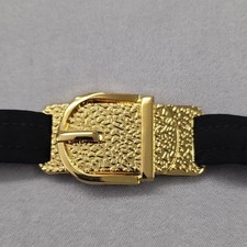 Gold Tone Textured Metal Belt Buckle Vintage Decorative Accessory