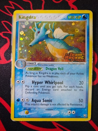 Team Rocket Returns Kingdra Holo 12/109 Stamped