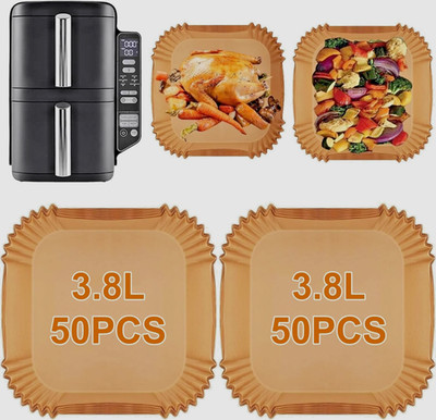 100 Stück Backpapier Für Heißluftfritteuse Ninja Double Stack SL300EU, Airfryer 