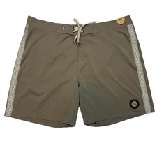 Quiksilver Shorts Mens 38 Brown Highline Recycled Boardshorts 18" Hemp Blend
