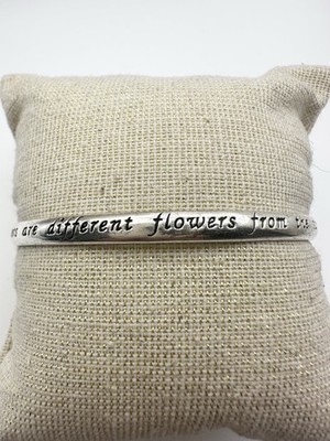 Sterling Silver CUFF Bracelet Sisters Are Different Flowers From The Same Garden