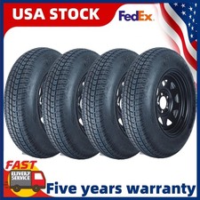 4pcs Trailer Tires On 15 Rims St20575d15 6pr 5 Lug On 4.5 Utility And Boat