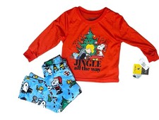 Peanuts Toddler Kid's 2-Piece Peanuts Snoopy Holiday Pajama Set Size 3T NWT