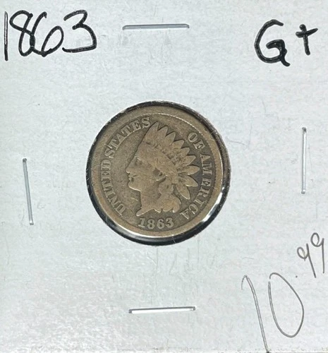 1863 INDIAN HEAD CENT~ GOOD+ ~NICE COIN~