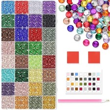 32 Colors 32,000 PCS Acrylic Diamond Painting Beads, Flat Bottom Round