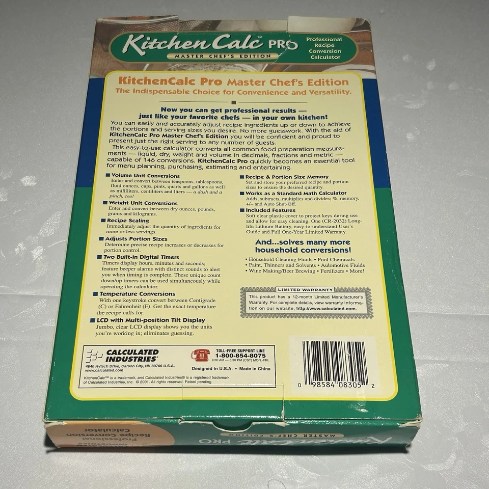 Kitchen Calc Pro PRO Recipe Conversion Calculator Master Chef Edition 8305 NEW - Image 3 of 4