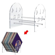 Record Storage Rack Acrylic Vinyl Record Storage Holder for Magazines CD DVD