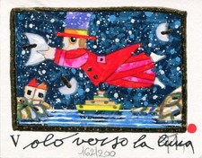 FRANCESCO MUSANTE - VOLO VERSO LA LUNA - serigrafia firmata