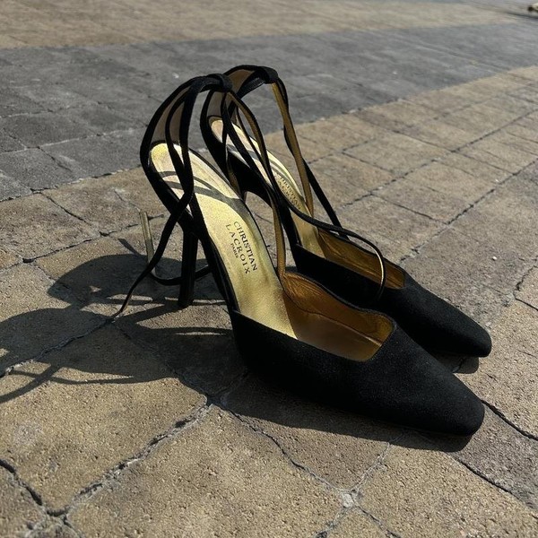 Women Christian Lacroix Heels Black Suede 39.5
