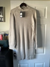 Image of Barbour International Francesca Silver Cloud Knitted Dress Bnwt 12