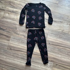 Kyte Baby Mignight Rainbow 2 Piece Pajamas Long Sleeve Size 3T Black