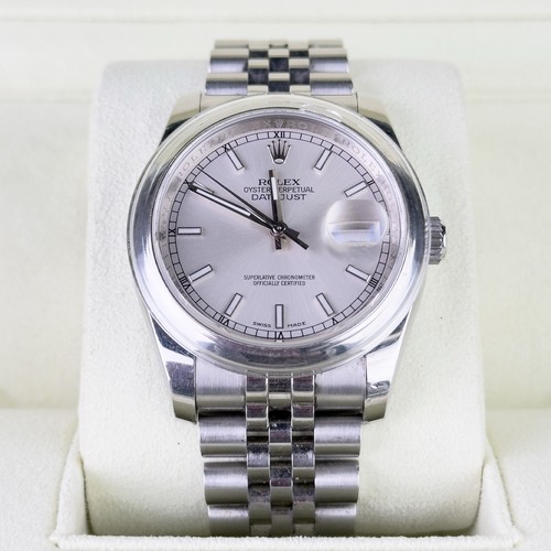 Rolex Datejust 36 Silver Index Oystersteel Jubilee 116200
