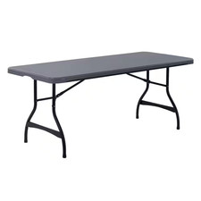 6 Ft. Gray Nesting Resin Folding Table (Commercial)