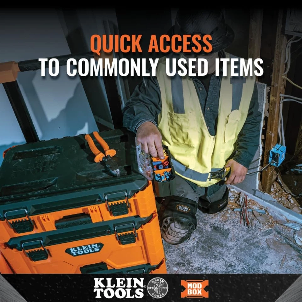 Klein Tools Modbox Parts Bin With Clear Lid Portable Tool Storage Organizer - Image 2 of 4