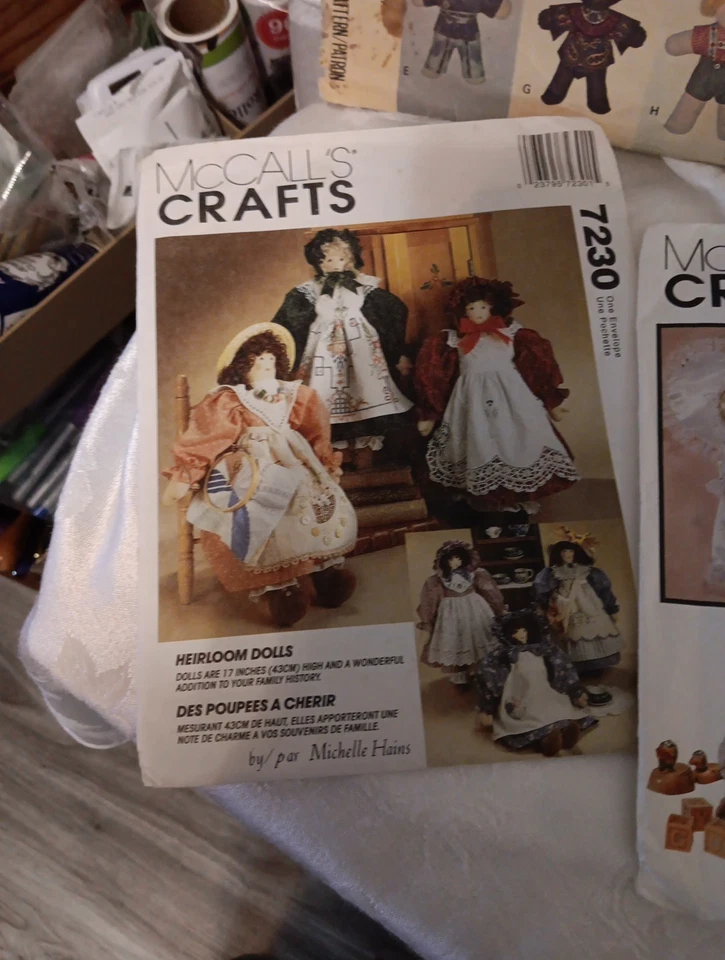 Винтажные узоры постельного белья для кукол McCalls Simplicity (5) Craft, все в упаковке - Изображение 4 из 4