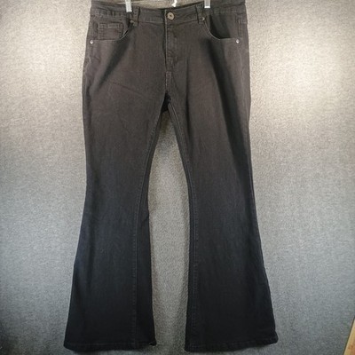 BestWind Jeans Women XL Bootcut Black Denim Rugged High Quality Street Style