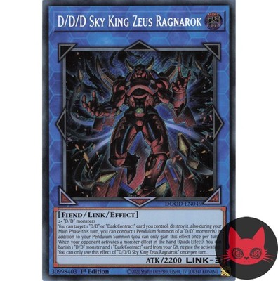 Yugioh D/D/D Himmelskönig Zeus Ragnarok DOOD-DE049 Secret Rare 1. Auflage NM