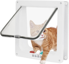 Cat Door for Interior and Exterior Doors with 4-Way Locking System - Pet Door