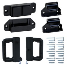 Black Retractable Baby Gate Replacement Parts Kit Wall Mount Hooks Screws Set