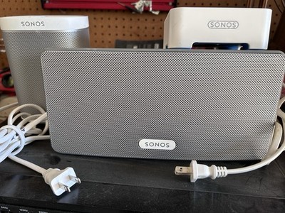 Sonos Play:3 and Play:1 Wireless Smart Speakers 3 Piece Set White With Bridge