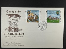 Isle Of Man FDC 1980 EUROPA  80 t.e. Brown Poet - Scholar First Day Cover